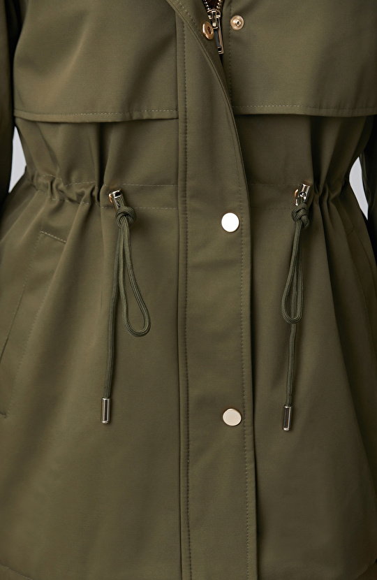Khaki Hooded Coat