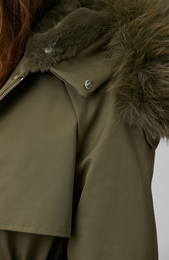 Khaki Hooded Coat