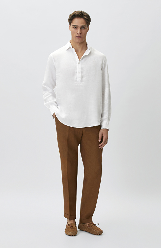 Tütün Keten Jogger Pantolon