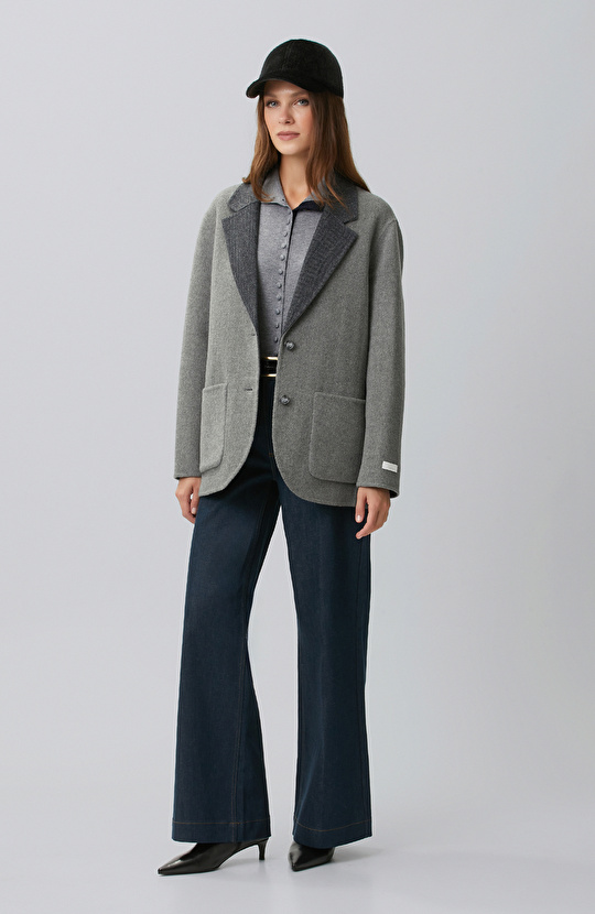Limited Anthracite Wool Blend Double Sided Jacket