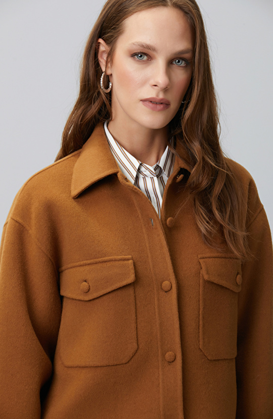 Limited Camel Yün Dış Ceket