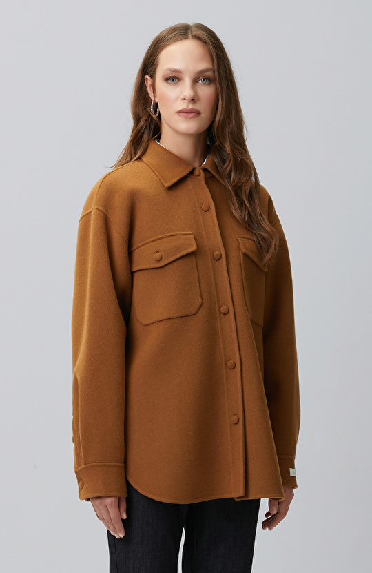 Limited Camel Yün Dış Ceket