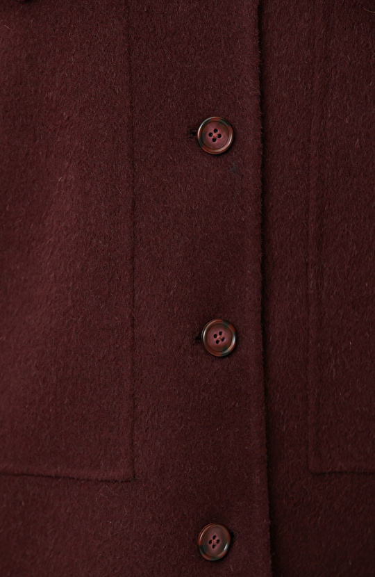 Burgundy Beige Wool Blend Jacket