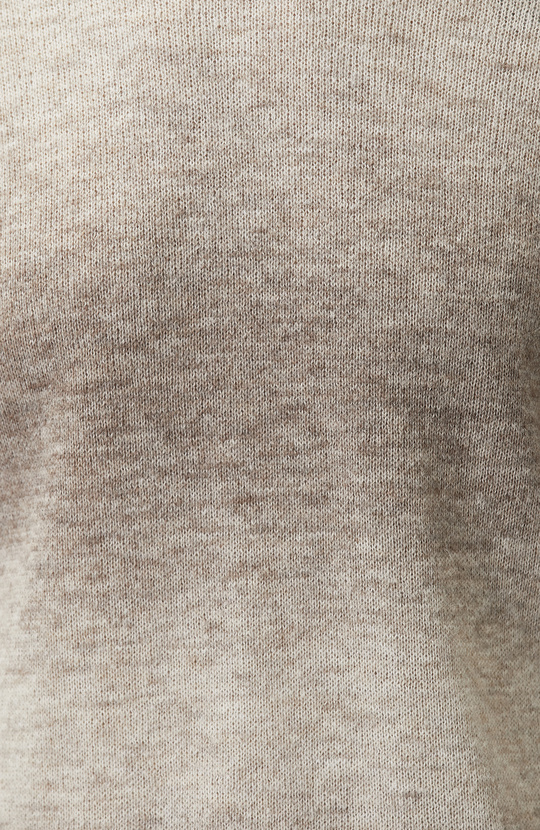 Bej Alpaca Karışımlı Desenli Triko Kazak