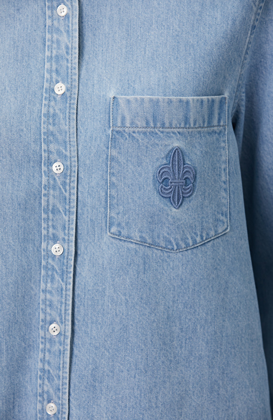 Açık İndigo Tencel Denim Gömlek
