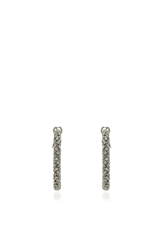 Silver Taş Detaylı Küpe