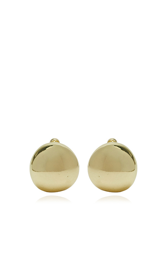 Gold Geometrik Form Detaylı Kadın Küpe