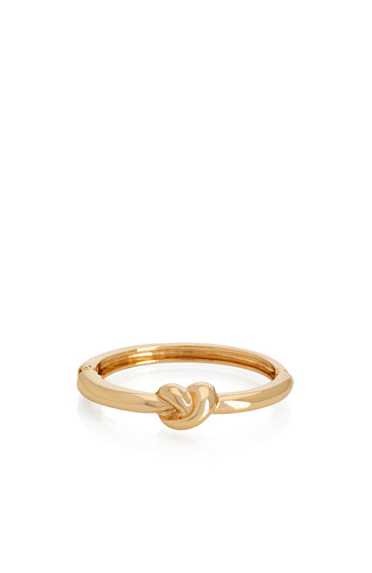 Gold Düğüm Detaylı Kadın Cuff Bileklik