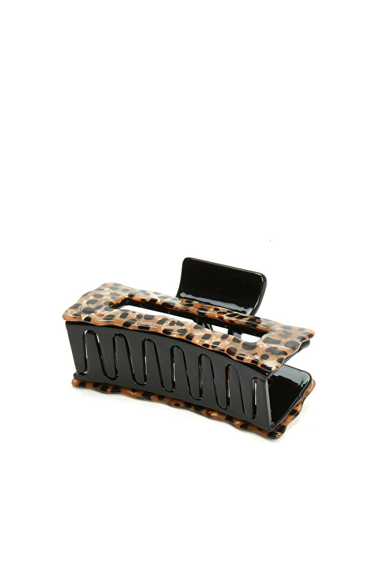 Leopar Desenli Kadın Mandallı Toka