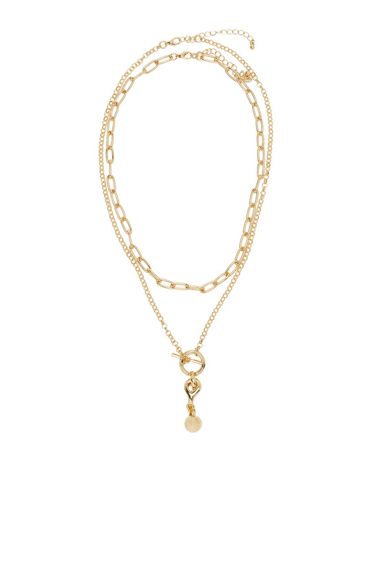 Gold Pendant Detaylı Kadın Çoklu Kolye