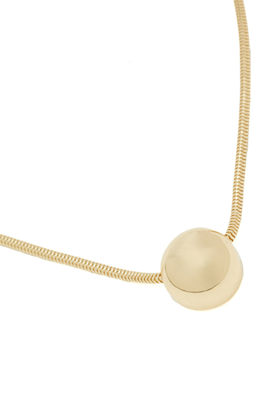 Gold Top Detaylı Kadın Kolye