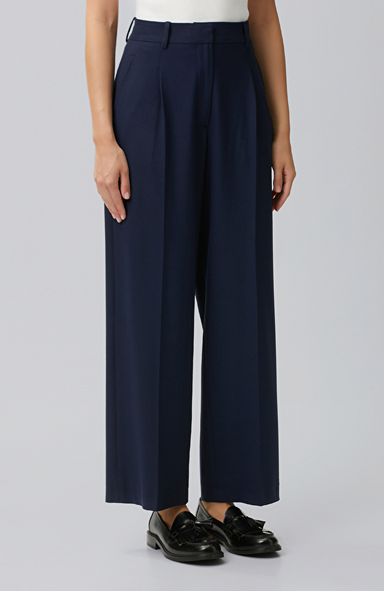 Lacivert Pilili Pantolon
