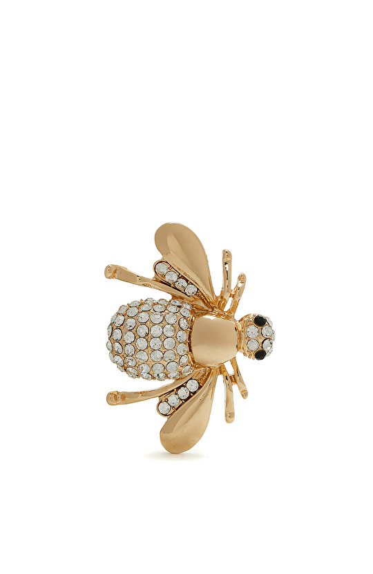 Gold Stone Detailed Women's Brooch