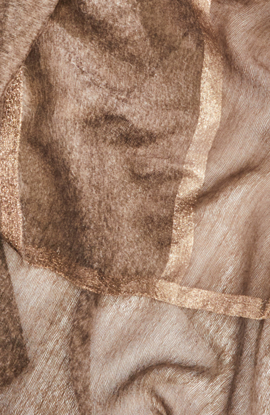 Brown Silk Blend Women's Shawl