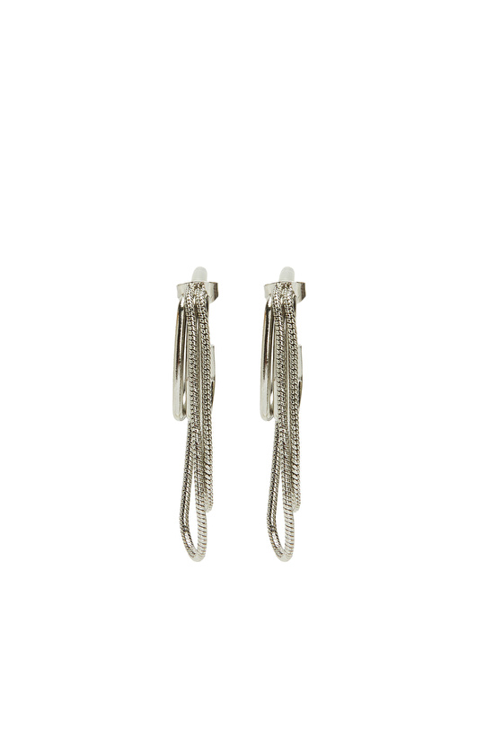 Silver Zincir Detaylı Kadın Küpe