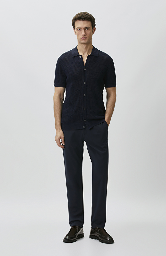 Navy Blue Diagonal Pants