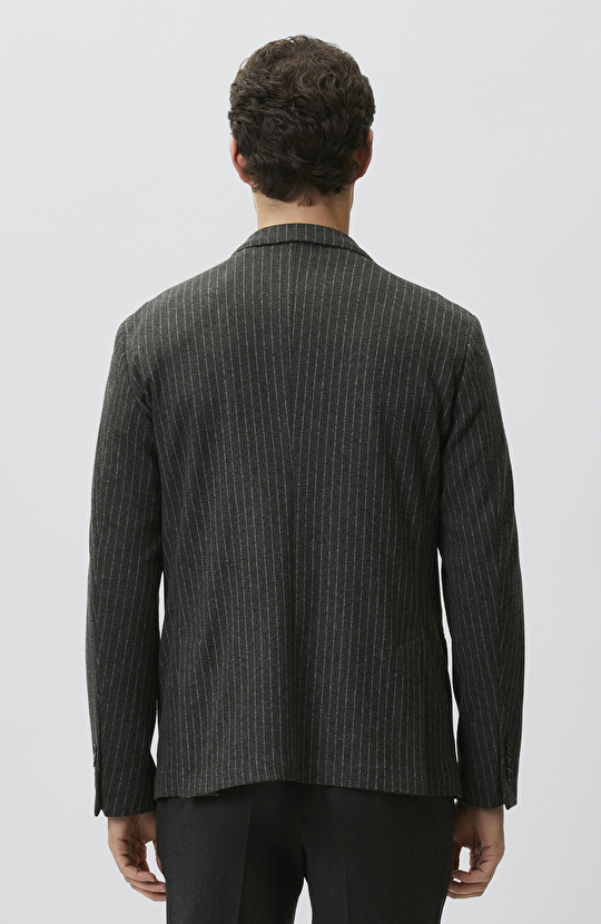 Anthracite Wool Double Breasted Collar Suit