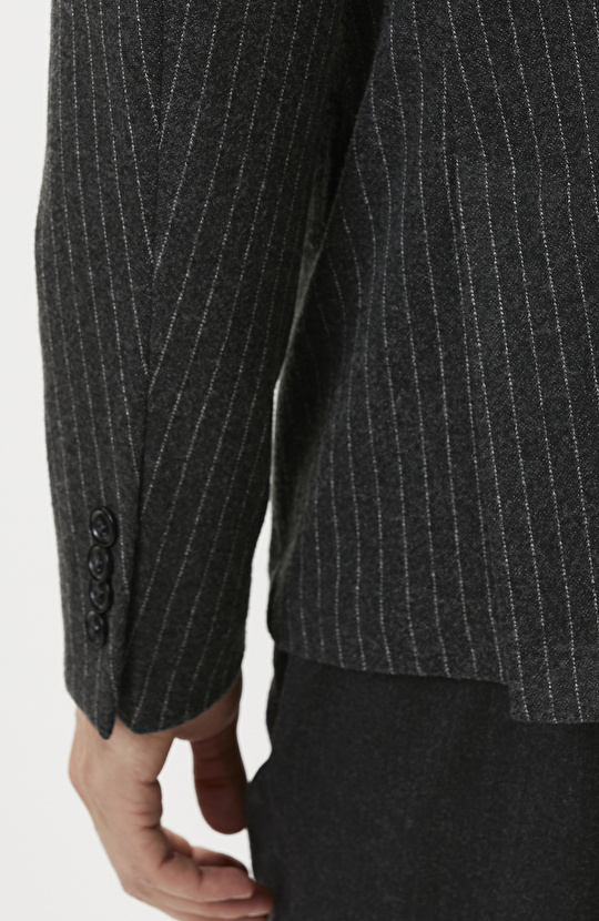 Anthracite Wool Double Breasted Collar Suit