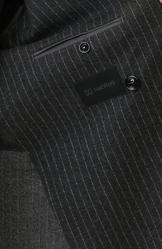 Anthracite Wool Double Breasted Collar Suit