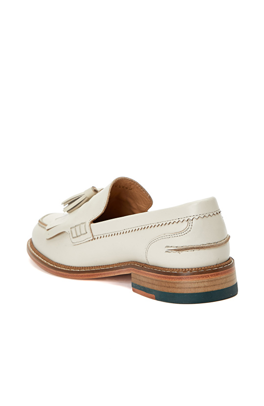 Off White Tassel Women's Leather Loafer