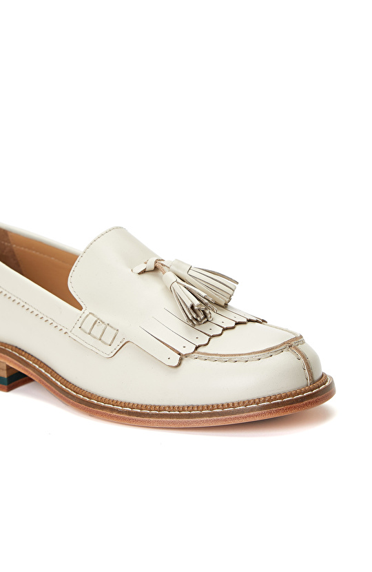 Off White Tassel Women's Leather Loafer