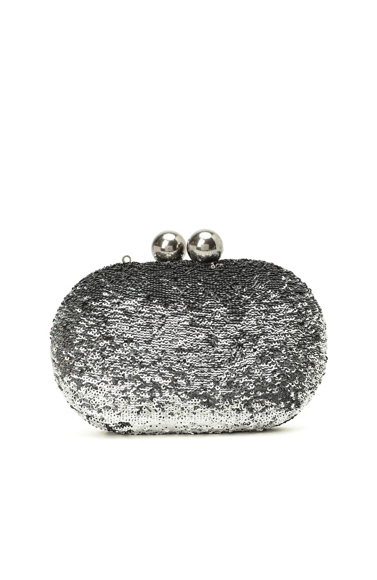 Platin Pullu Kadın Clutch