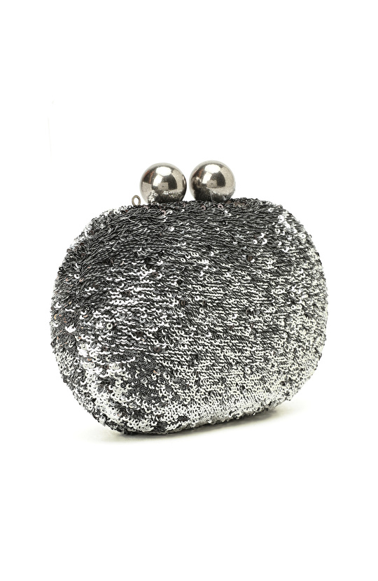 Platin Pullu Kadın Clutch