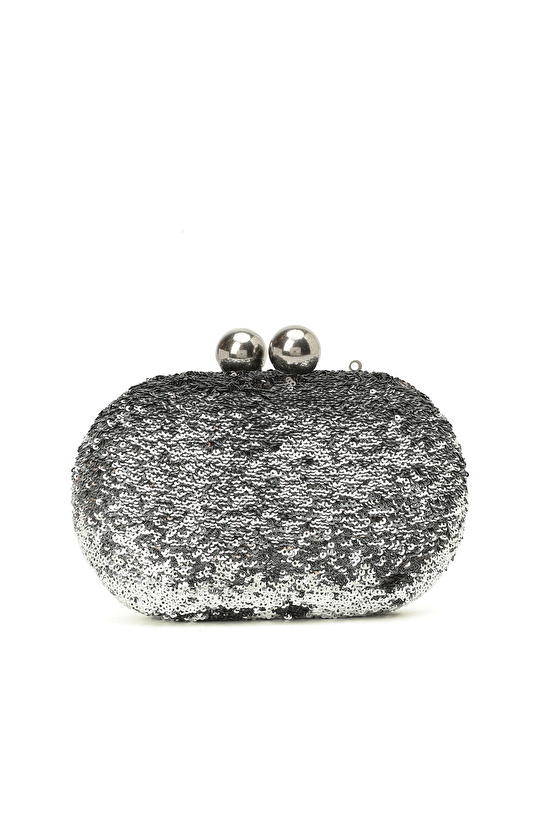 Platin Pullu Kadın Clutch