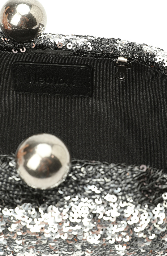 Platin Pullu Kadın Clutch