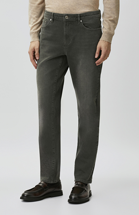 Haki Slim Fit Denim Pantolon