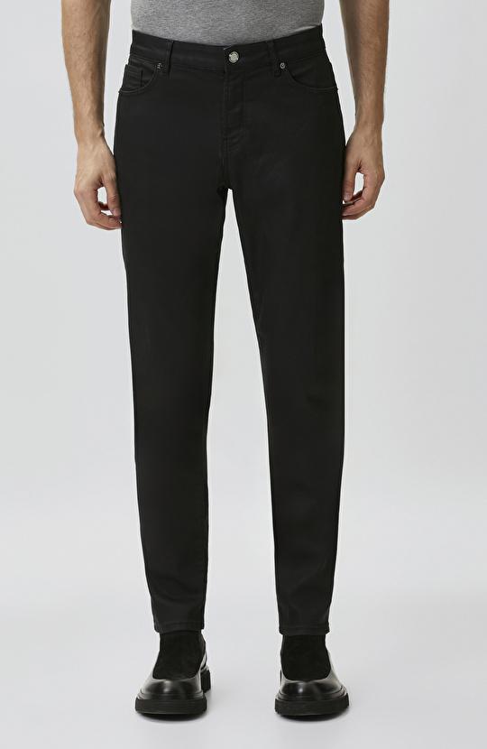 Siyah Kaplamalı Denim Pantolon