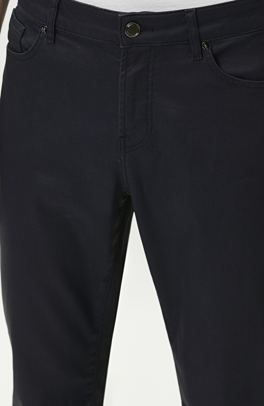 Lacivert Kaplamalı Denim Pantolon