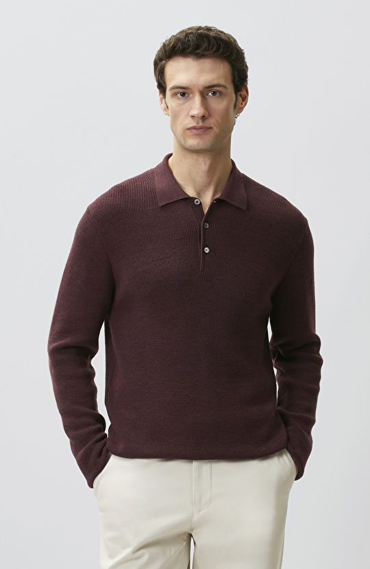 Bordo Polo Yaka Kazak