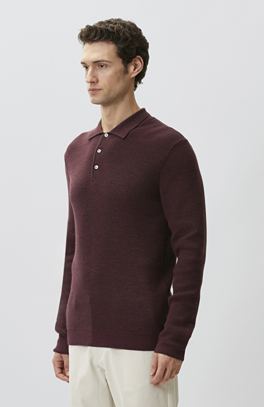 Bordo Polo Yaka Kazak