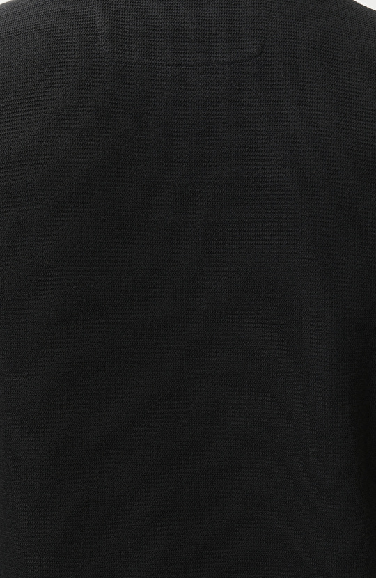 Siyah Polo Yaka Fermuarlı Sweatshirt