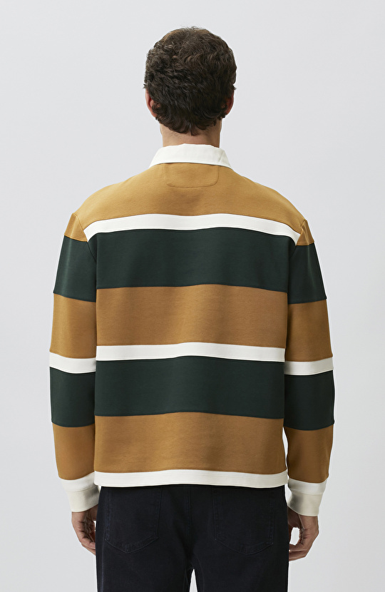 Safran Çizgi Desenli Sweatshirt