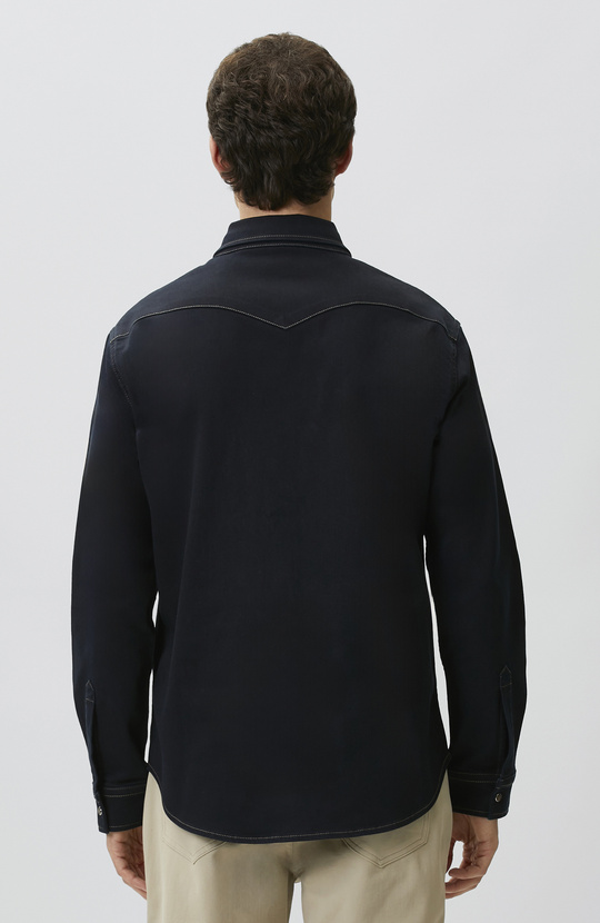 Comfort Fit Navy Blue Denim Shirt