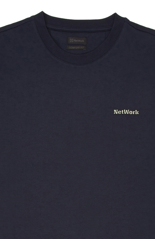 Navy Blue Embroidery Detailed T-shirt