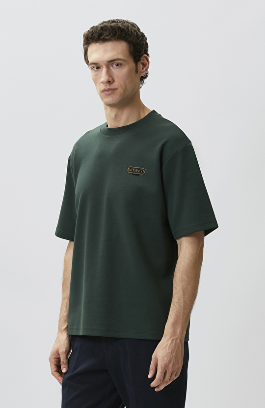 Yeşil Nakış Detaylı T-shirt