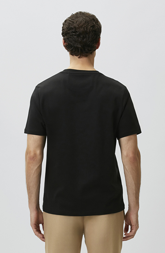 Siyah Satranç Baskılı T-shirt
