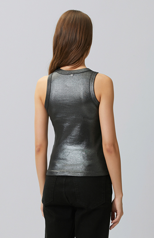 Black Leaf Knitted Undershirt