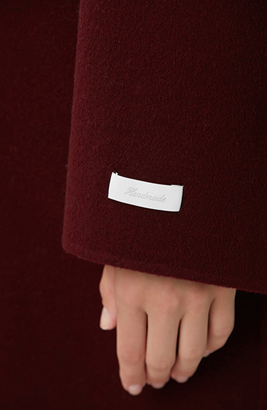 Limited Bordo Kaşmir Ve Yün Karışımlı Palto