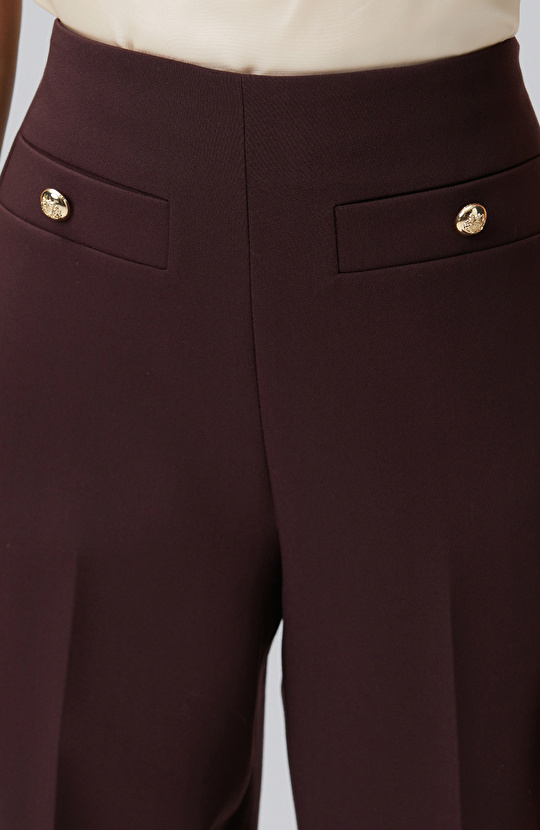 Mürdüm Cep Detaylı Pantolon