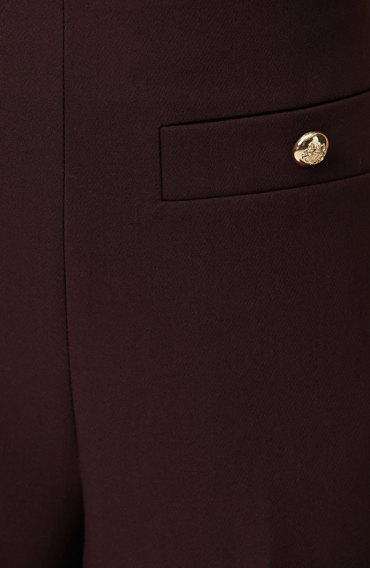 Mürdüm Cep Detaylı Pantolon