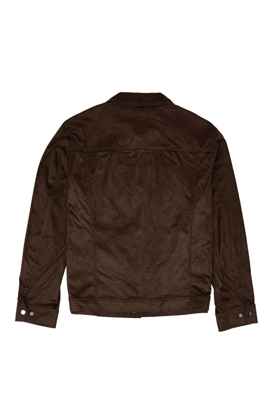 Acı Kahve Slim Fit Yan Cep Detaylı Dış Gömlek