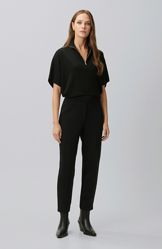 Black Loose Form Basic Knit Sweater