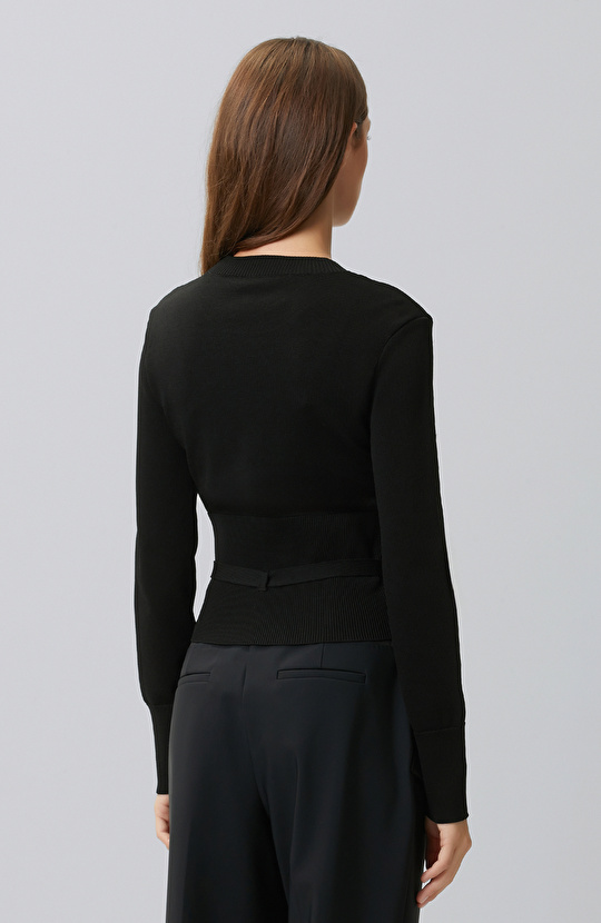 N-Tech Black Knitwear Sweater with Zipper Detail
