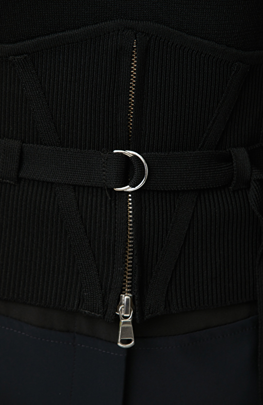 N-Tech Black Knitwear Sweater with Zipper Detail
