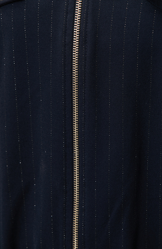 Navy Blue Striped Glitter Sweatshirt