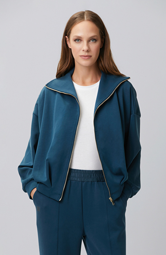 Petrol Modal Karışımlı Sweatshirt